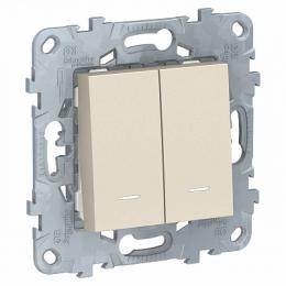 Изображение продукта Переключатель двухклавишный с подсветкой Schneider Electric Unica New 